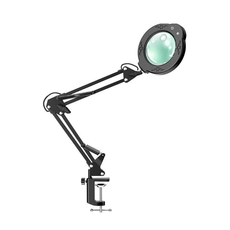 Lámparas de escritorio LED de 5 colores, lupa de temperatura, dos en uno, reparación y soldadura de uñas, protección de ojos USB.