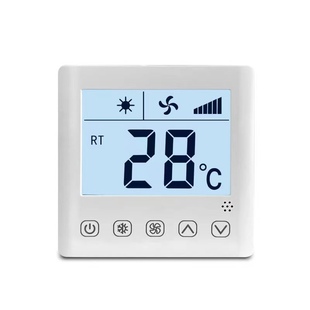 Air conditioner black LCD thermostat fan coil touch screen manual operator three-speed switch panel wire controller