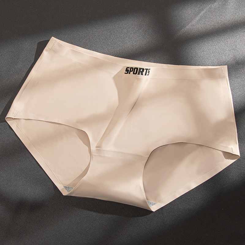 Ropa interior cómoda de las mujeres ropa interior transpirable entrepierna de algodón de las mujeres calzoncillos de cintura media ropa interior de seda de hielo de una pieza al por mayor de las mujeres