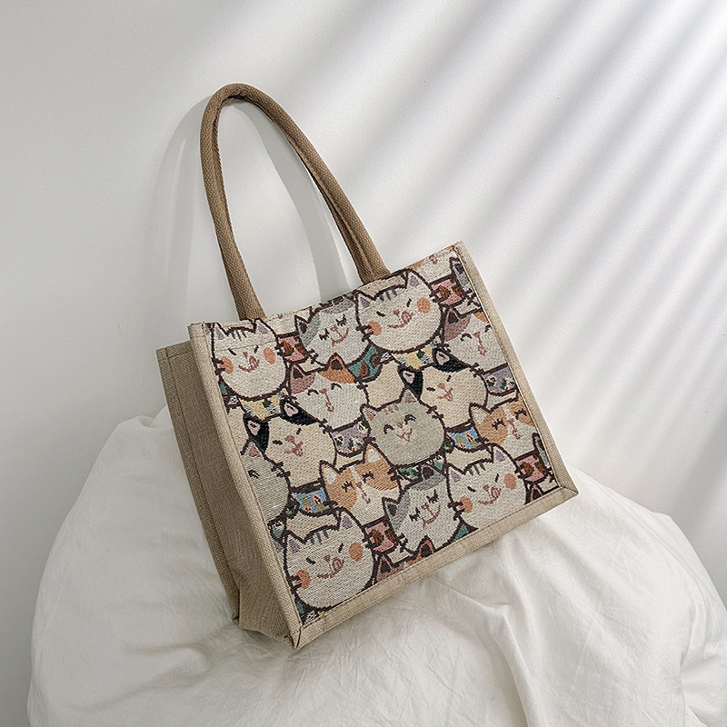 High-looking women's bag large capacity linen large portable new fashion work commuter underarm bag shoulder handbag