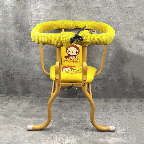 Children's Bicycle Seat Front/Rear, Foldable Safety Seat Cartoon Yellow, 6 months–4 years