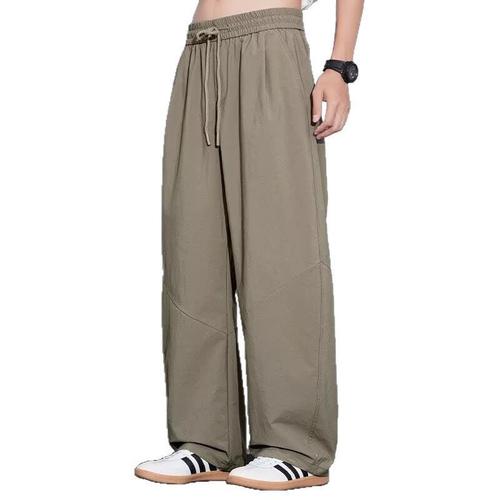 Men's Ice Silk Casual Pants Loose Straight Leg 2025 Summer Casual Outdoor Quick Dry