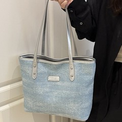 牛仔布包包女2025新款潮时尚小众简约单肩斜挎包百搭托特包外贸