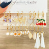 Metal earrings, retro set, advanced accessory, European style, suitable for import, punk style, wholesale