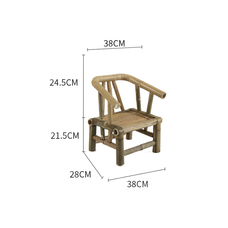 Fábrica directa silla de bambú silla de respaldo hecha a mano vieja silla de bambú tejido de caña silla casera pequeño taburete de bambú adulto bambú image 17