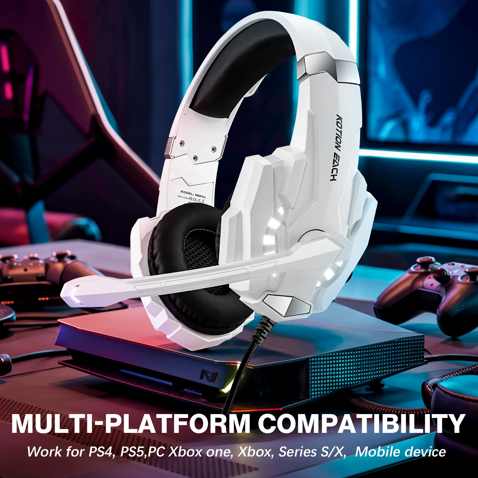 Гарнитура Inzhuo KOTION EACH G9000 Pro игровая гарнитура проводная компьютерная светящаяся наушники
