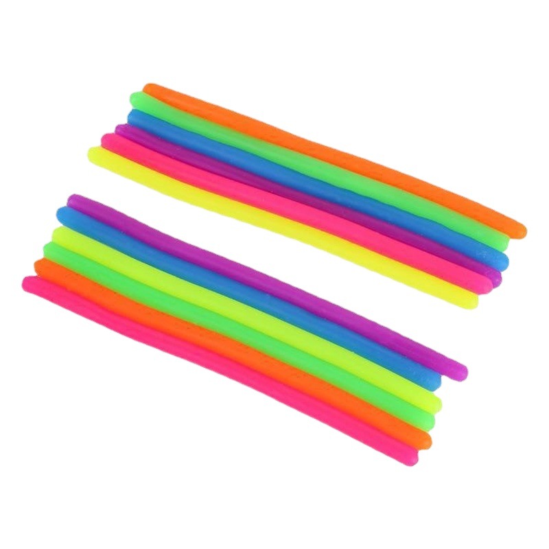 Color transfronterizo de descompresión sensorial visual TPR fideos de goma suave cuerda elástica juguete DIY ventilación descompresión tensión fideos