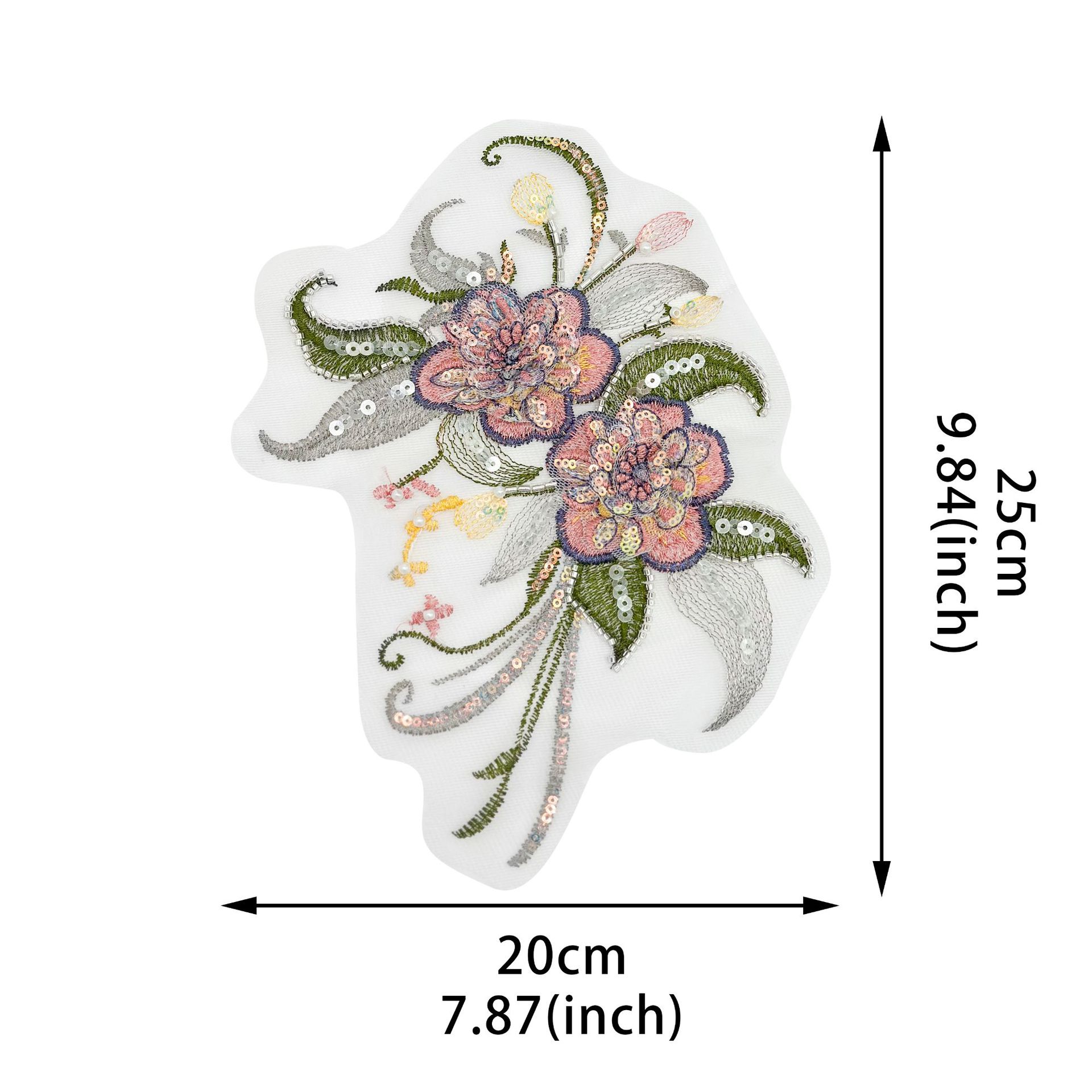 Hijo de malla hermoso bordado flor de tela multi-color opcional ropa vestido accesorios de decoración de ropa infantil image 6