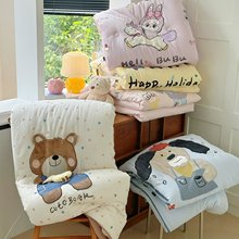 2025秋冬新品可爱卡通A类婴儿级纯棉全棉双层纱贴布绣被子羽丝绒