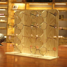 太阳眼镜展示架木纹木质近视眼镜陈列道具展会便携眼睛架子展示架