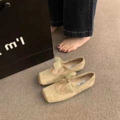 法式平底芭蕾舞方头单鞋女2025新款春秋玛丽珍晚晚温柔高颜值鞋子