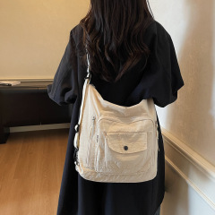 日系原宿风大容量托特包女2025秋季新款休闲睿营多功能单肩斜挎包