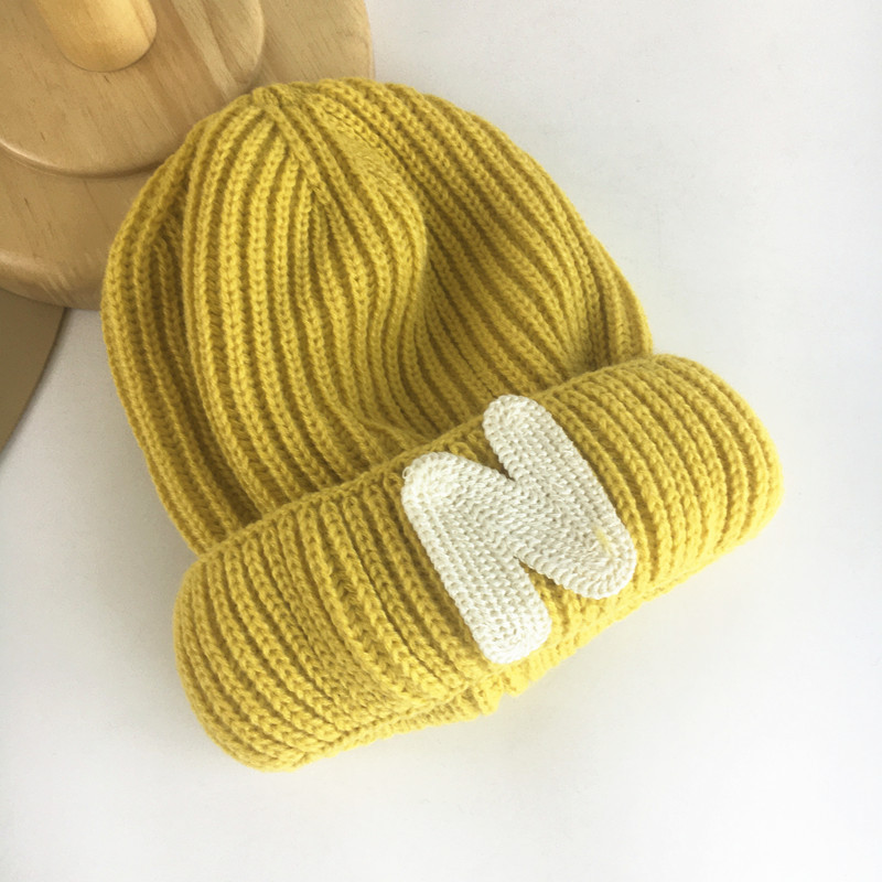 Unisex Children's wool hat baby cute autumn and winter letter cloth knitted hat boys and girls warm hat_voghion.com