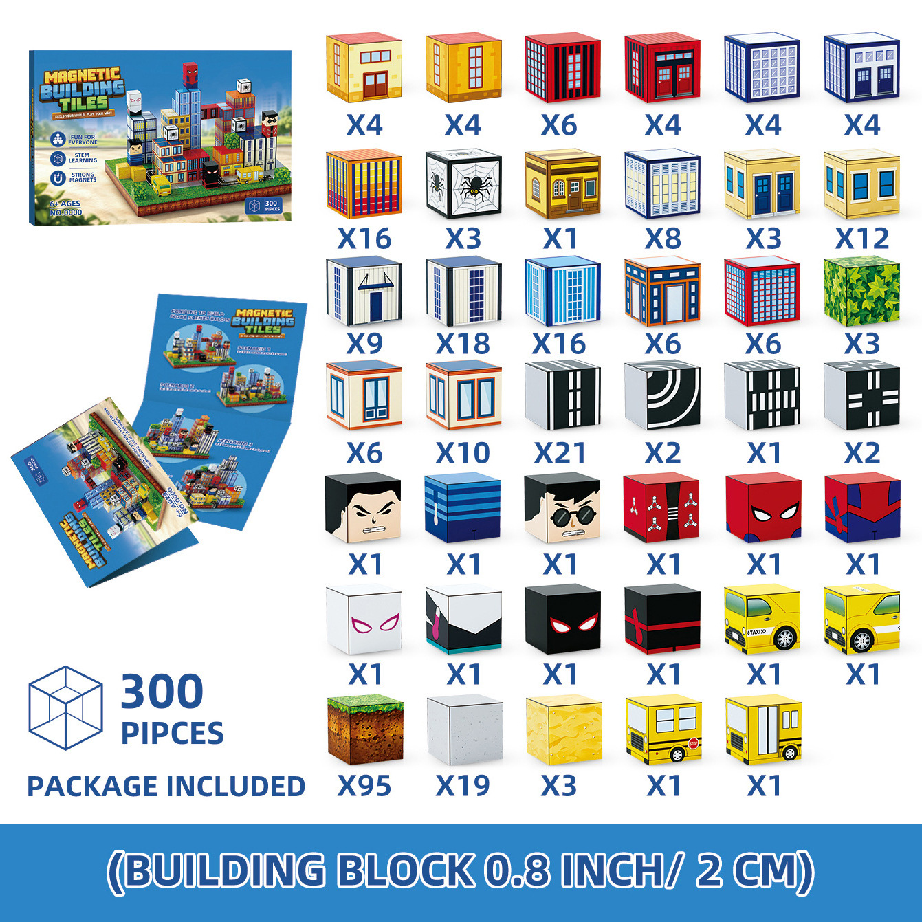Bloques Magnéticos de Construcción de Castillo My Mini World de Amazon, Azulejos Magnéticos, Juguete de Bloques de Construcción Magnéticos DIY para Niños