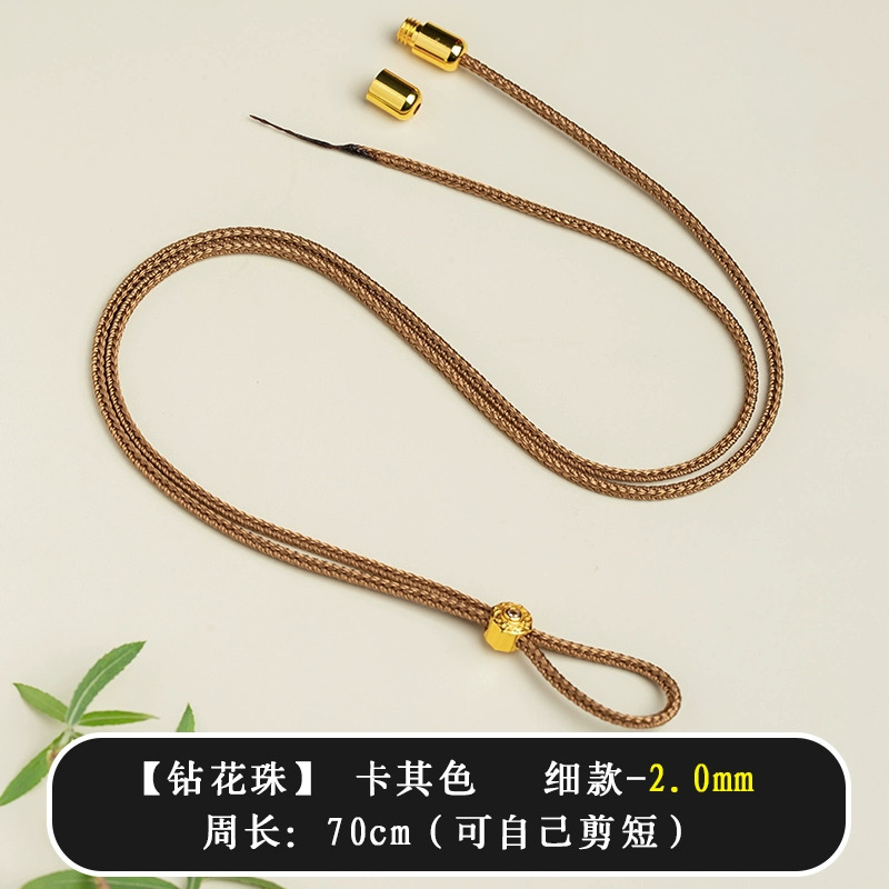 Ping An de alta gama cuerdas de collar colgante de oro cuerdas de mano tejida ocho tesoros brújula anillo cabeza de Buda