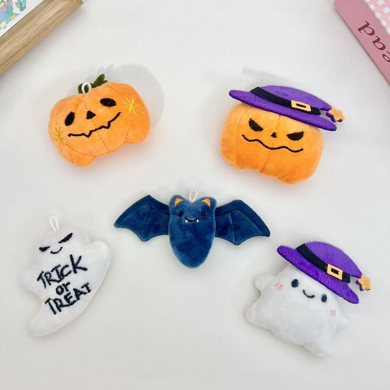 Cross-border Halloween quirky pumpkin ghost plush toy bag keychain pendant European and American holiday accessories