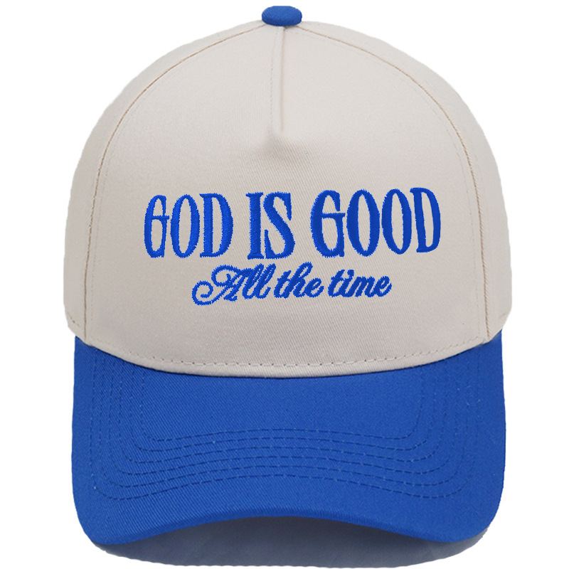 亚马逊GOD IS GOOD刺绣卡车司机帽拼色复古棒球帽欧美男女休闲帽|undefined