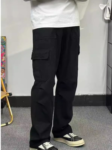 Men's Summer Thin Design-Focused Pleated Pants with Multiple Pockets, Off-White, Quick-Drying American Paratrooper Trousers