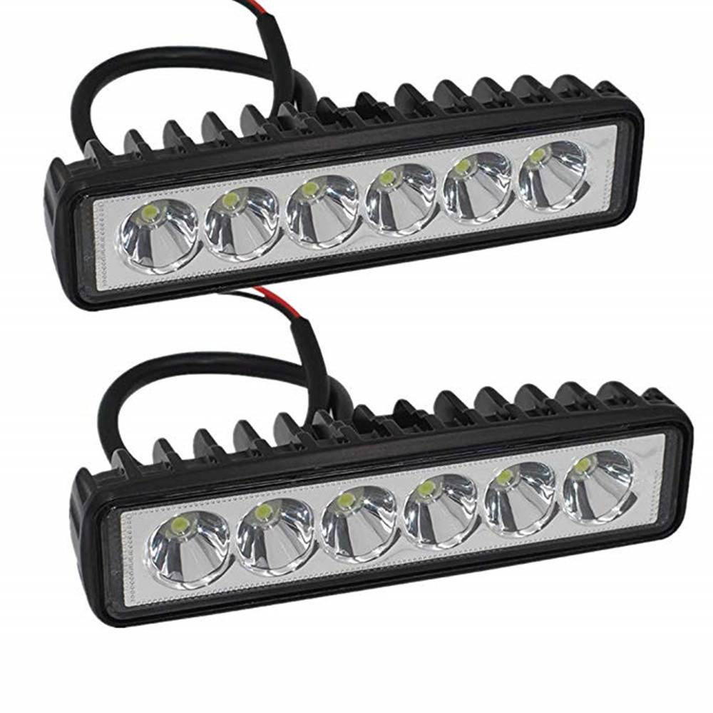 Car LED work light one-line 6 light 18W high-power off-road vehicle motorcycle modified light strip light