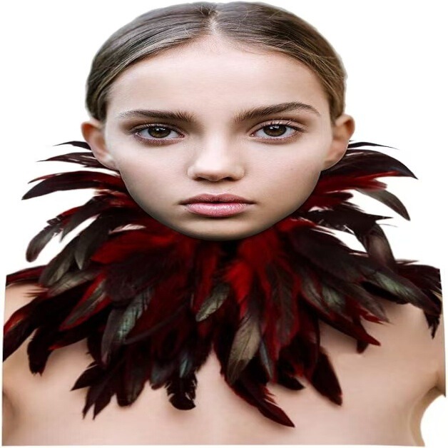 Victorian Natural Feather Necklace Collar for Halloween Cosplay