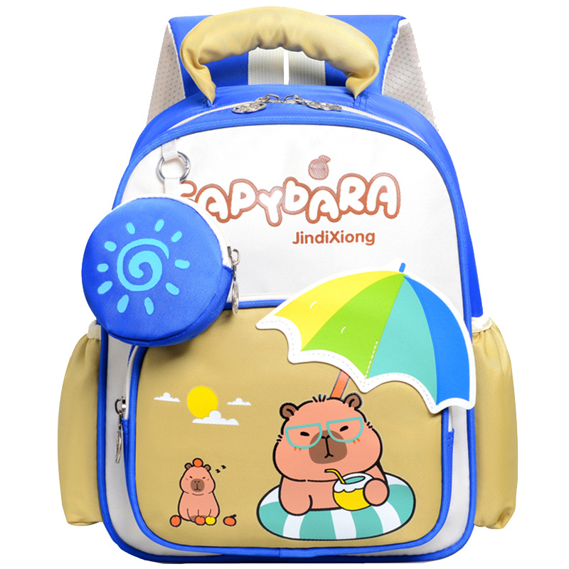 Kapibara Kindergarten mochila de dibujos animados transpirables para niños mochila de preescolar para niñas