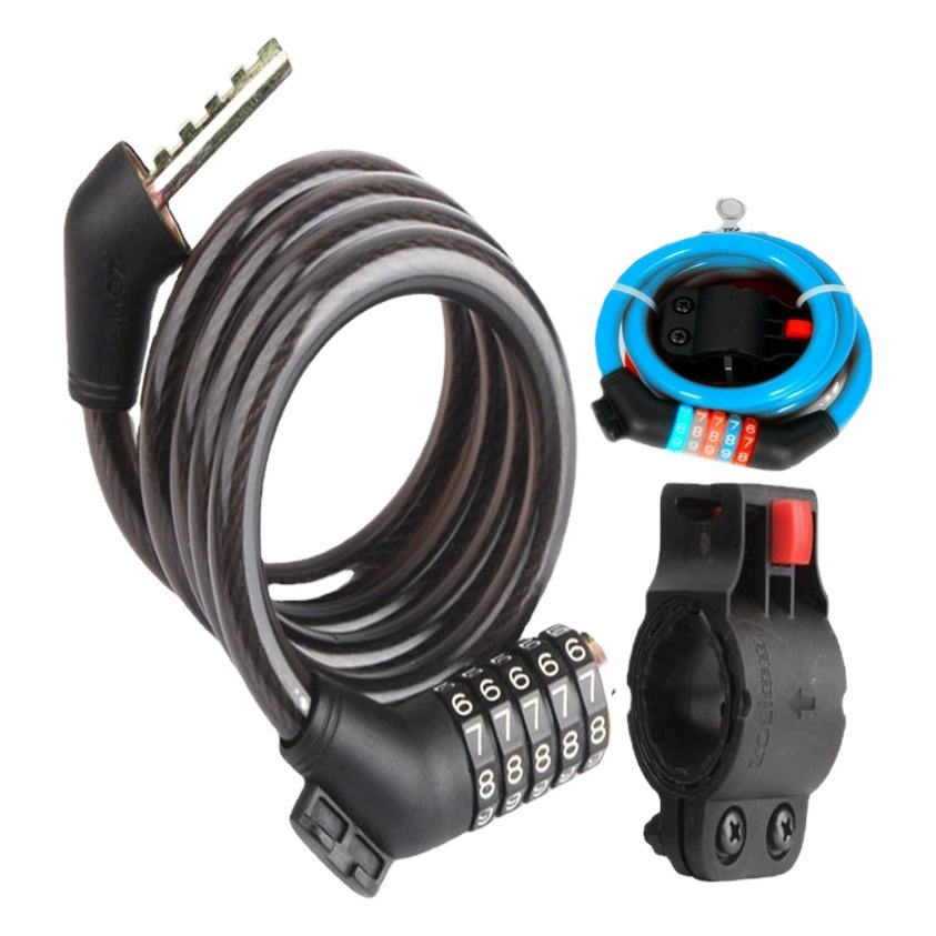 Нейтральный замок из легированной стали для горного велосипеда пятизначный кодовый замок для велосипедного замка, проволочный цепной замок для снаряжения для верховой езды