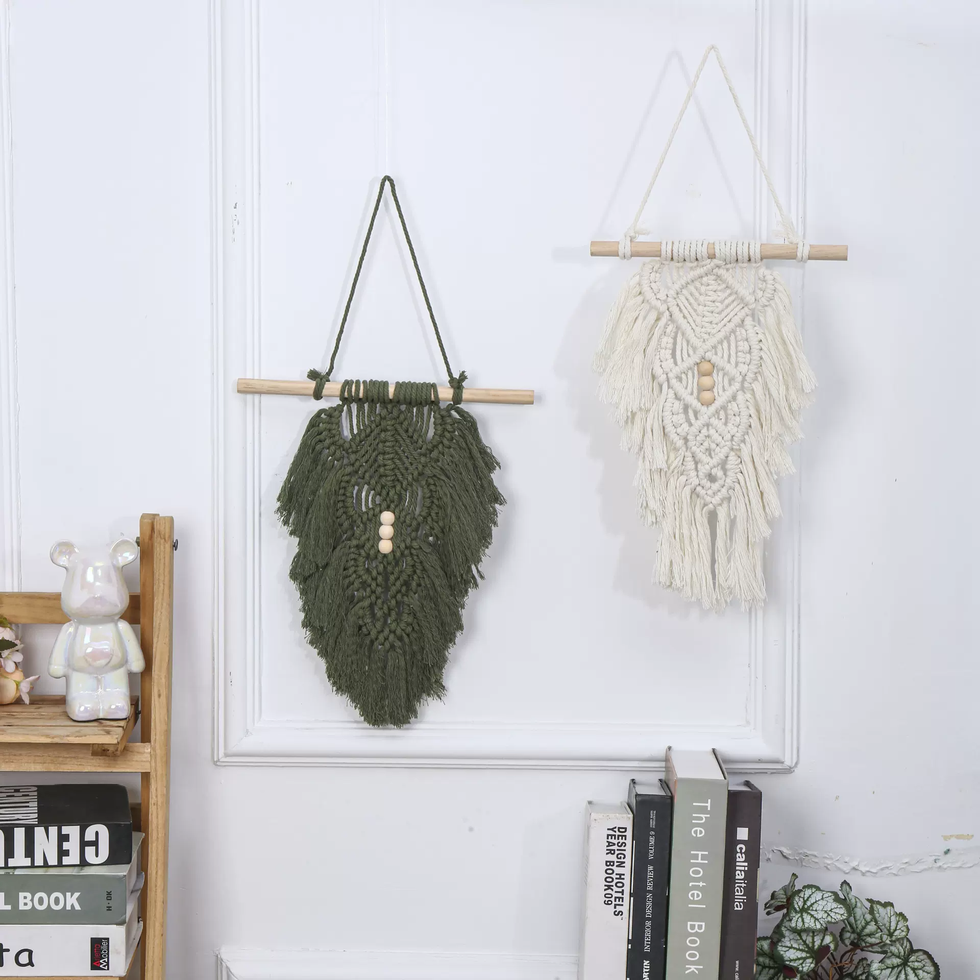 新款手工编织树叶挂毯 北欧房间卧室墙面羽毛挂饰 亚马逊货源