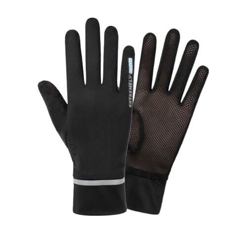 Spring and summer women's sun protection gloves outdoor anti-UV ice mesh two-finger thin driving touch screen gloves wholesale