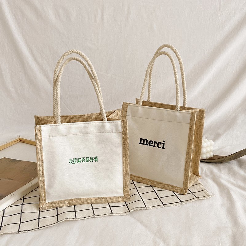 NS bolso de moda de dibujos animados japoneses 2021 Nueva bolsa de almuerzo pequeña bolsa de lino fresca pequeña bolsa de almuerzo para mujer