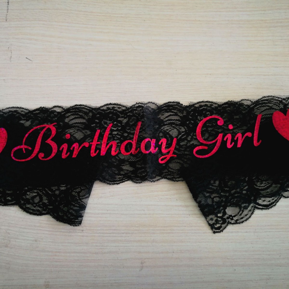 Nuevo estilo transfronterizo fiesta de cumpleaños niña decoración etiqueta correa de hombro de encaje rosa birthday giril