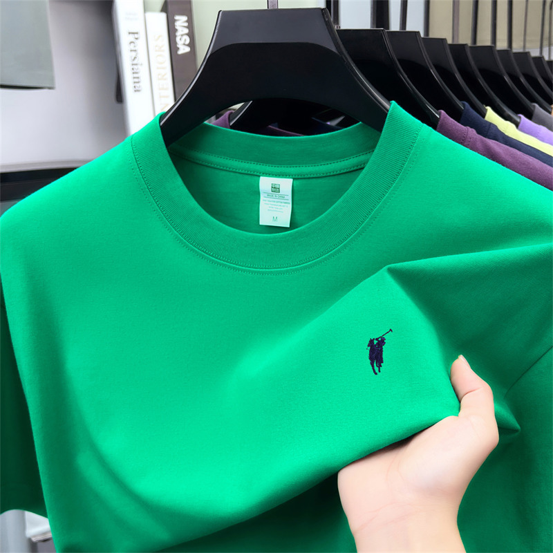 【Authentic】Tommy Summer Round-Neck Short-Sleeve T-Shirt, Pure Cotton, Men's Casual Solid Color Base Shirt, Versatile