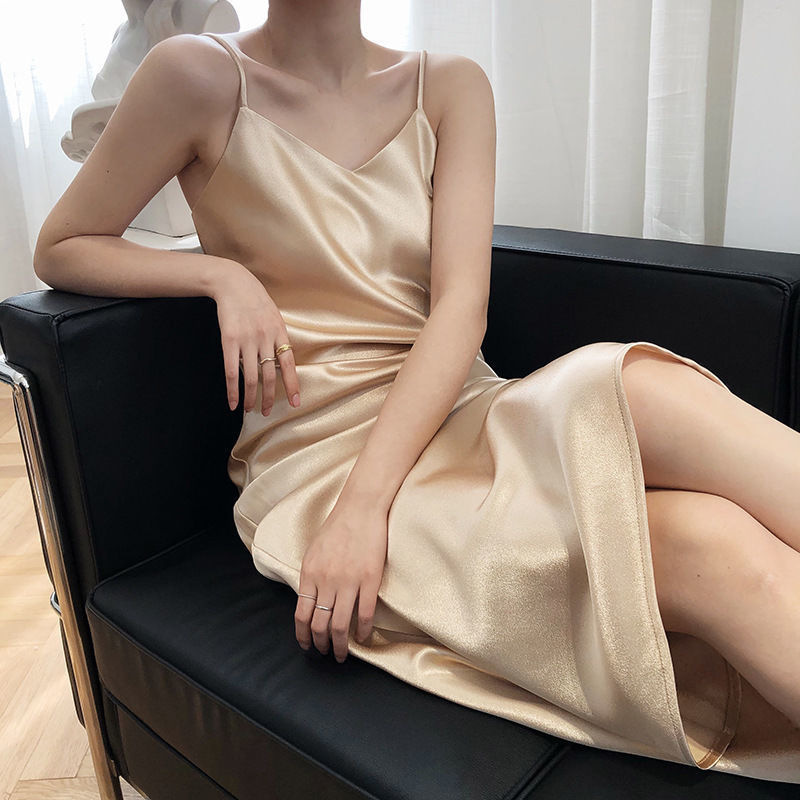 European American Foreign Trade 2026 New Satin Camisole For Women, V-neck, Elegant And Slimming, Suitable As A Base_ecoleips.com
