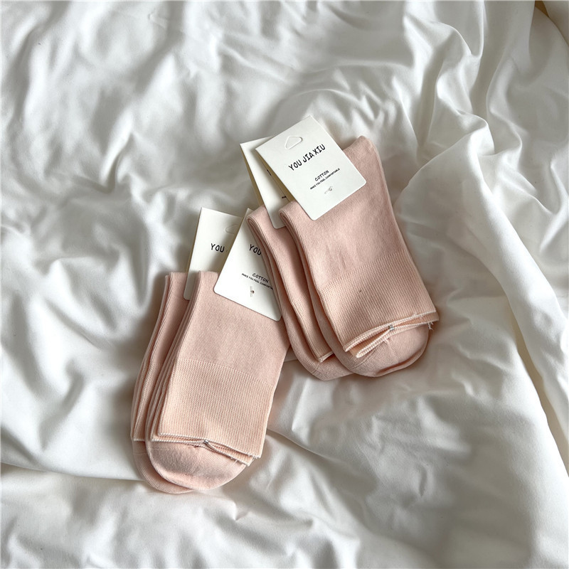 35g Weight Socks Classification Socks Lingerie Type Cotton Fabric Type Stretchy Elasticity A Pair Quantity Daily Occasion Comfort Function Solid Color Pattern All Seasons Season Women's Gender Simple Style Style Simple Style Women's Solid Color Cotton Crew Socks A Pair 18
