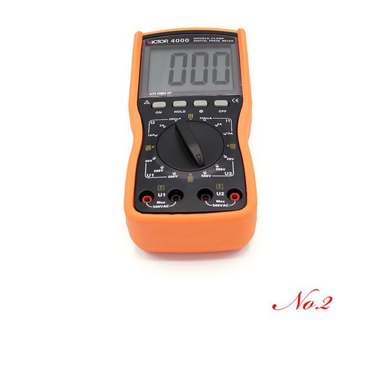 胜利双钳数字相位伏安表VC4000 三相相序检测仪相位