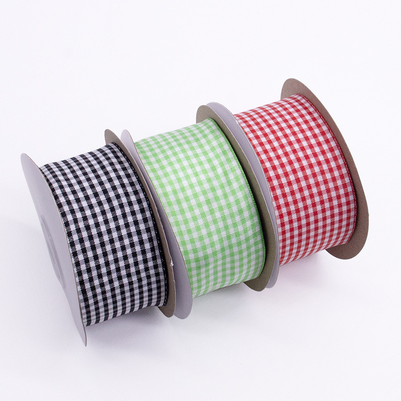 Transfronterizo pequeño rollo 1cm-2.5cm cuadrado regalo cinta de regalo de la universidad viendi regalo de seda escocesa