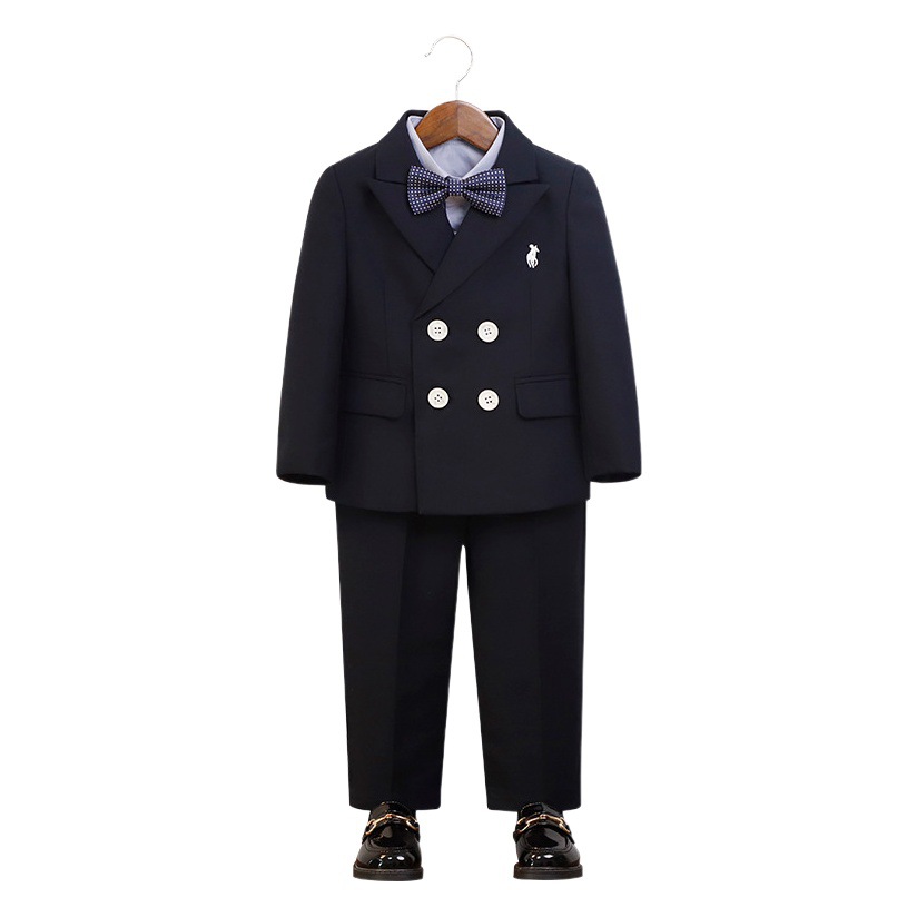 Children's suit dress Autumn New British gentleman handsome vest suit baby boy flower girl year-old photography clothing