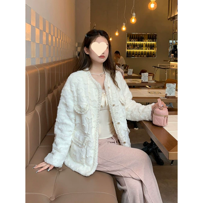 Зимняя куртка, бархатный кардиган, стиль Chanel