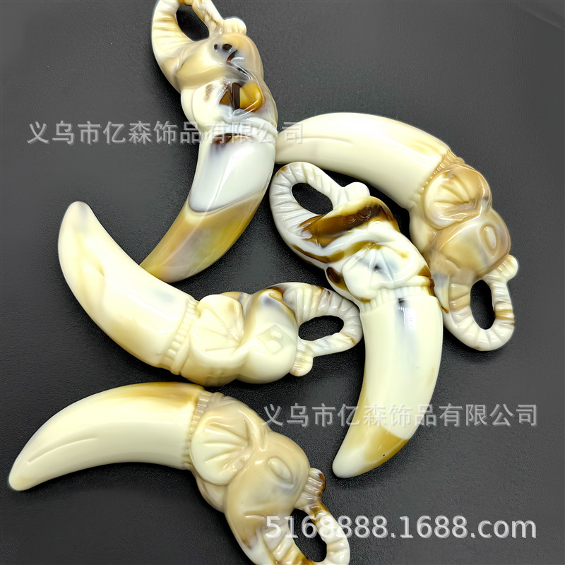 Acrylic Ivory Pendant Bag Hanging Trendy Domineering Men's and Women's Pendant Imitation Jade Pendant Cross-border New Products