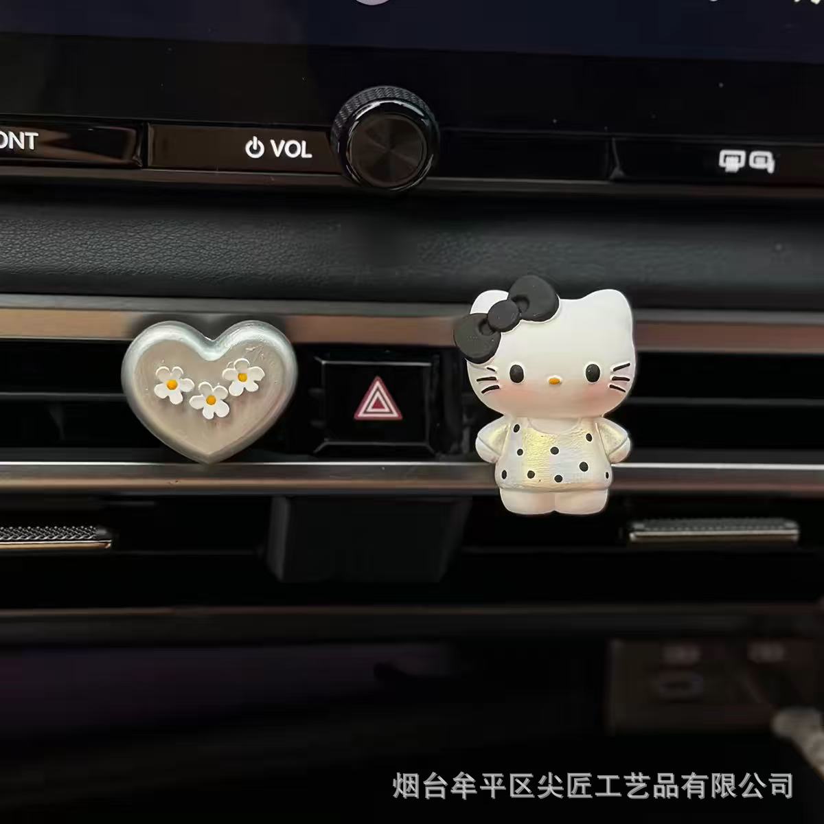 Cute Kt Cat Car Air Freshener Car Vent Fragrance Car Interior Girly Decoration Light Fragrance Diffuser Stone Ornament