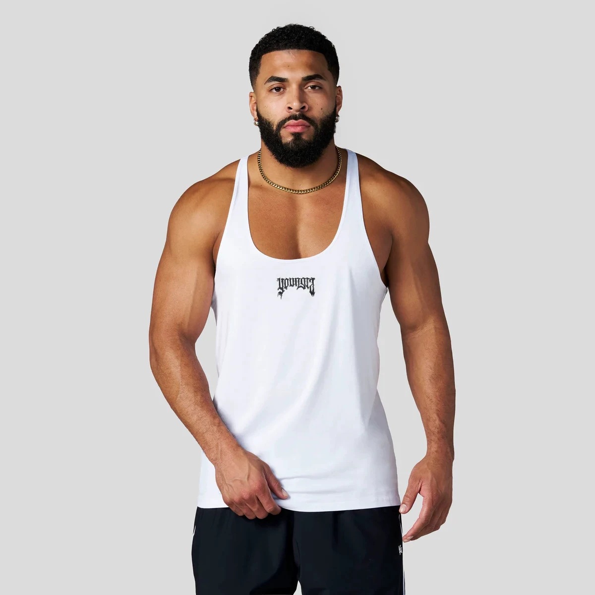 YOUNGLA American-style trendy brand tank top, muscle jogging sports fitness sleeveless top, quick-dry breathable tank top