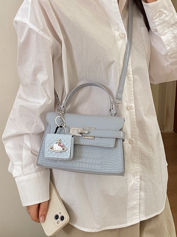 Nicho coreano Cocodrilo portátil Kelly bolso pequeño para mujeres nuevo estilo de alta moda versátil exquisito mochila