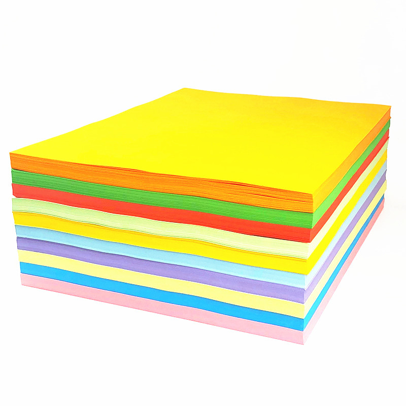 Papel de impresión de color a4 espesar 80g papel de papel de copia de papel de color para niños jardín de infantes hechos a mano origami papel de pintura al por mayor