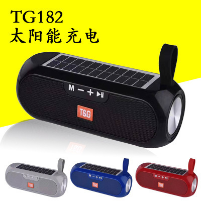 TG182 태양광 충전 무선 블루투스 스피커 야외 휴대용 TWS 연결 핸드헬드 저음