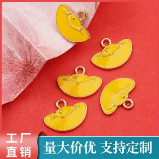 W161滴油小元宝吊坠diy锌合金饰品配件手链耳环挂件厂家直供