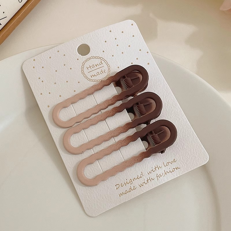 Otoño y invierno curry clip de pelo de boca de pato clip de cabello de mujer acabado de artefactos de alfabetización de la cara de la cabeza clip de ceja clip lateral