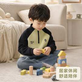 2026男女童华棉运动卫衣春秋装儿童半高领长袖T恤卫衣童装工厂