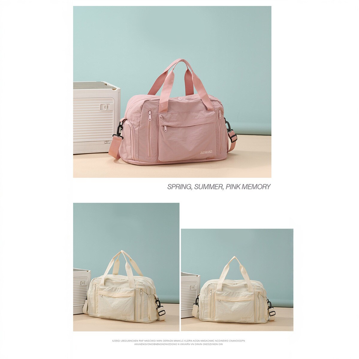 Expandable, stylish, minimalist gym bag, versatile casual large-capacity yoga bag, independent shoe compartment, short-trip travel storage bag