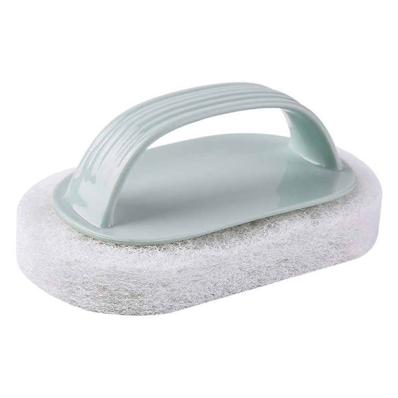 [Cepillo de azulejos gruesos] cepillo de bañera de descontaminación fuerte con mango cepillo de limpieza de baño cepillo de esponja mágica a rayas