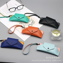供应PVC皮扣眼镜盒 简约近视镜墨镜收纳包户外便携式眼镜盒