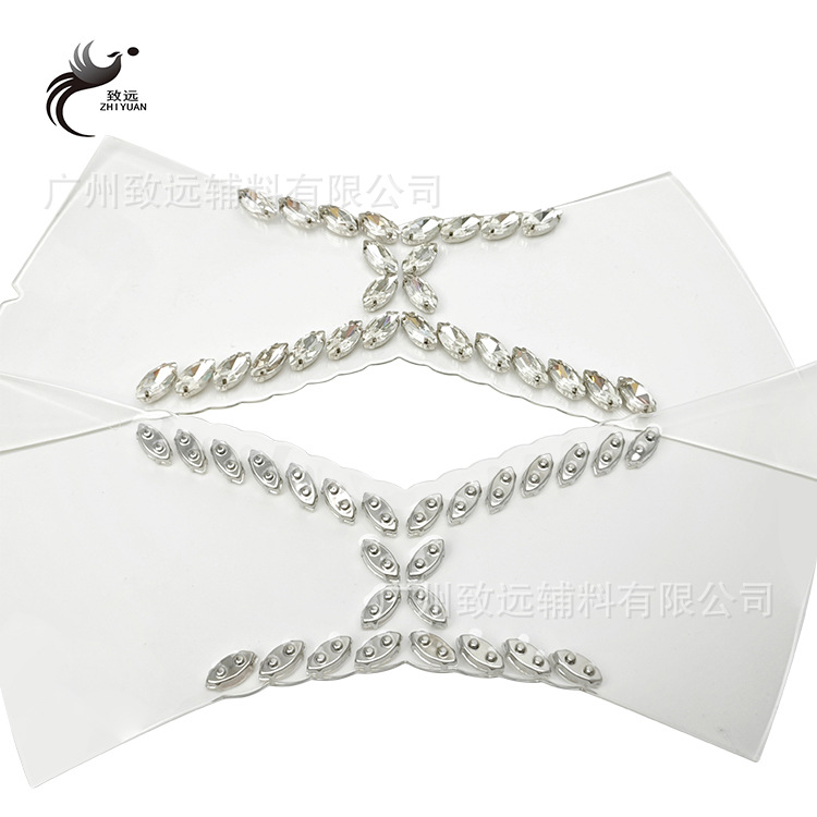 Nailing transparente Vamp zapato flor accesorios sandalias zapatillas decorativas Ropa Accesorios fábrica al por mayor rhinestone de lujo